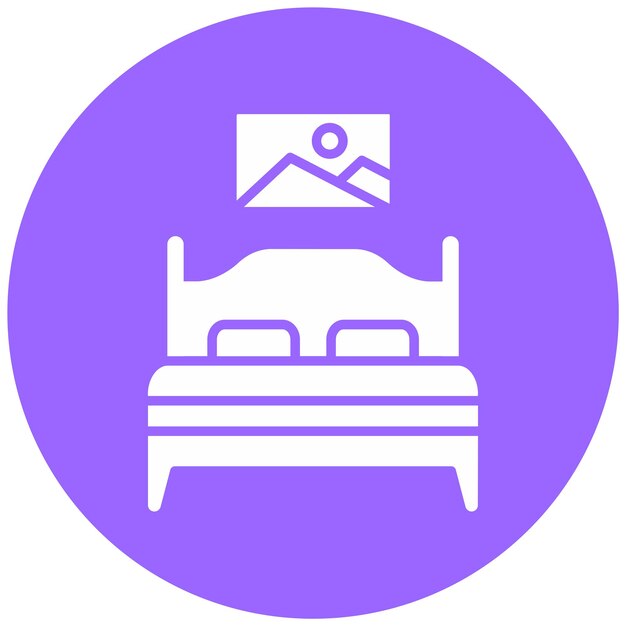 Diseño vectorial de estilo de icono de dormitorio
