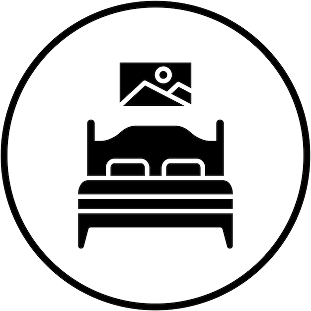 Diseño vectorial de estilo de icono de dormitorio