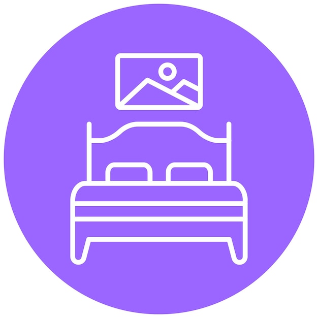 Diseño vectorial de estilo de icono de dormitorio