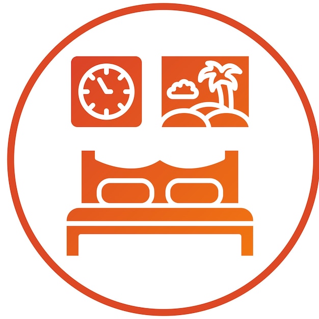 Diseño vectorial de estilo de icono de dormitorio