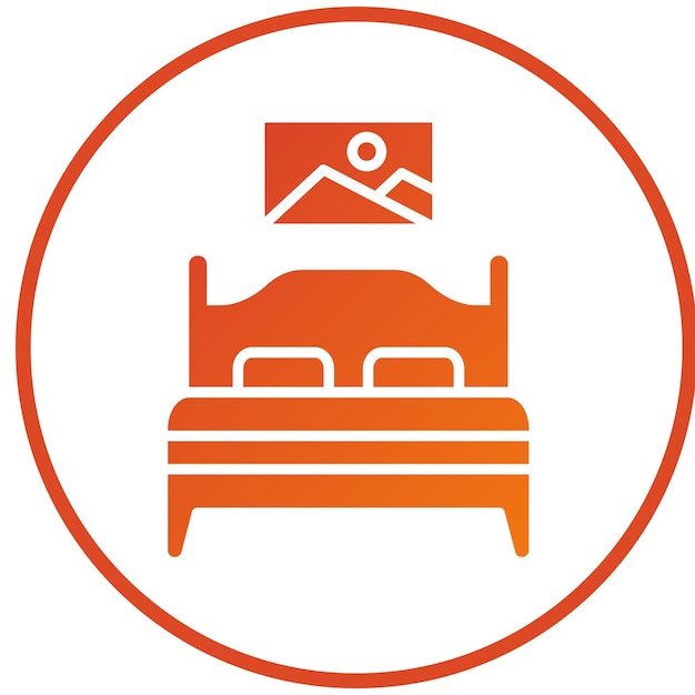 Diseño vectorial de estilo de icono de dormitorio