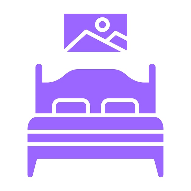 Diseño vectorial de estilo de icono de dormitorio