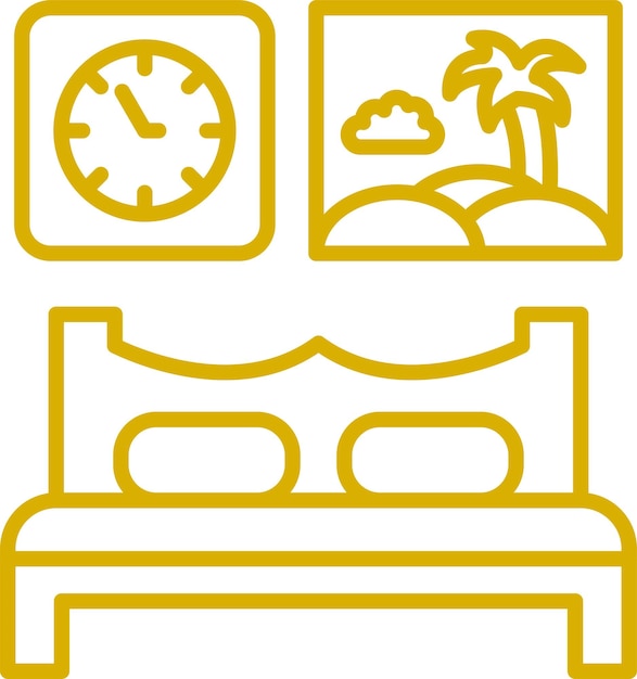 Diseño vectorial de estilo de icono de dormitorio