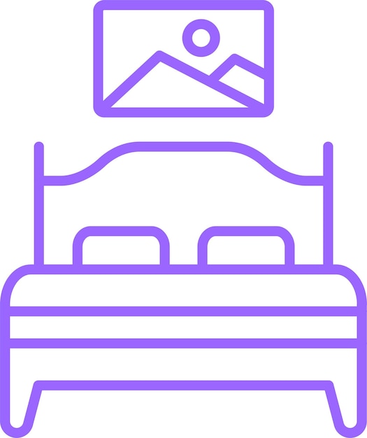 Diseño vectorial de estilo de icono de dormitorio
