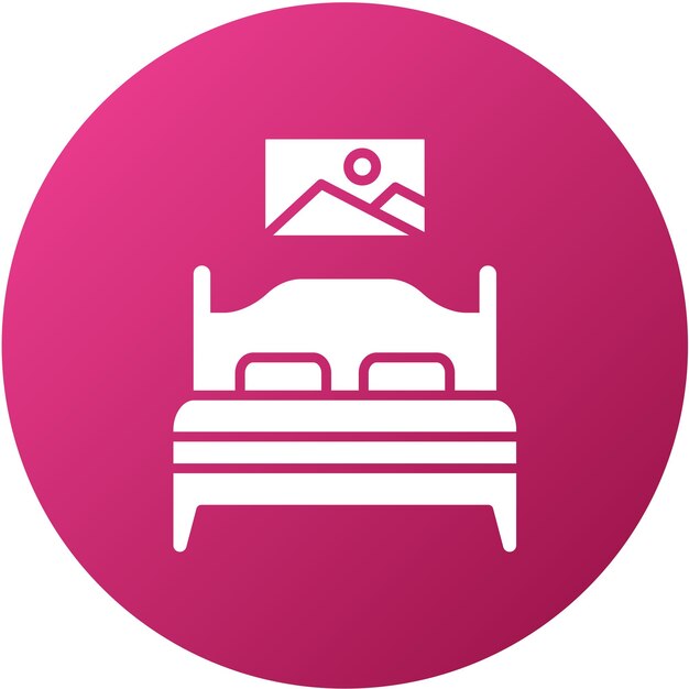 Diseño vectorial de estilo de icono de dormitorio