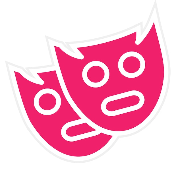 Diseño vectorial Estilo de icono de dos máscaras