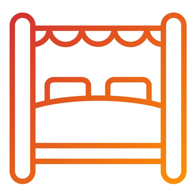 Diseño vectorial Estilo del icono del dosel de la cama
