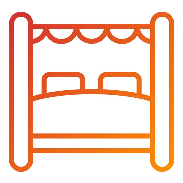 Vector diseño vectorial estilo del icono del dosel de la cama