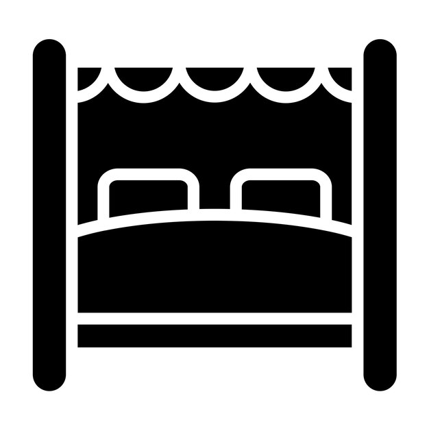 Diseño vectorial Estilo del icono del dosel de la cama