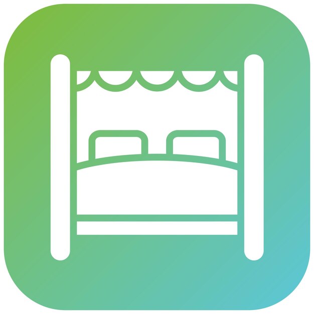 Diseño vectorial Estilo del icono del dosel de la cama