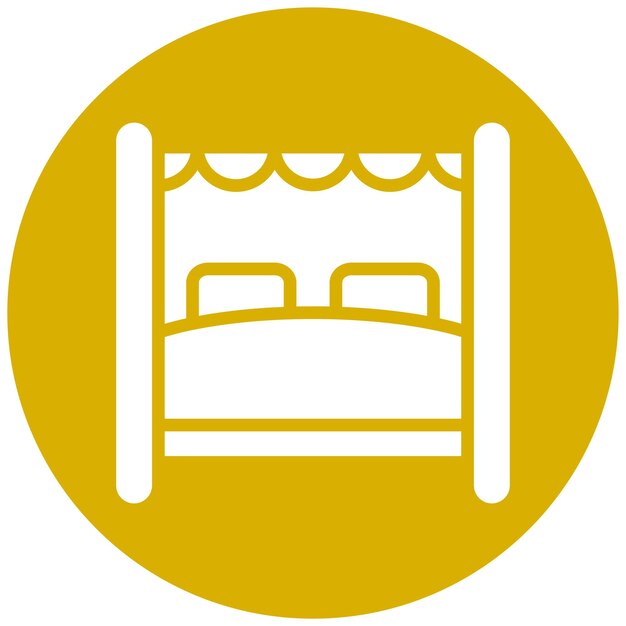 Diseño vectorial Estilo del icono del dosel de la cama