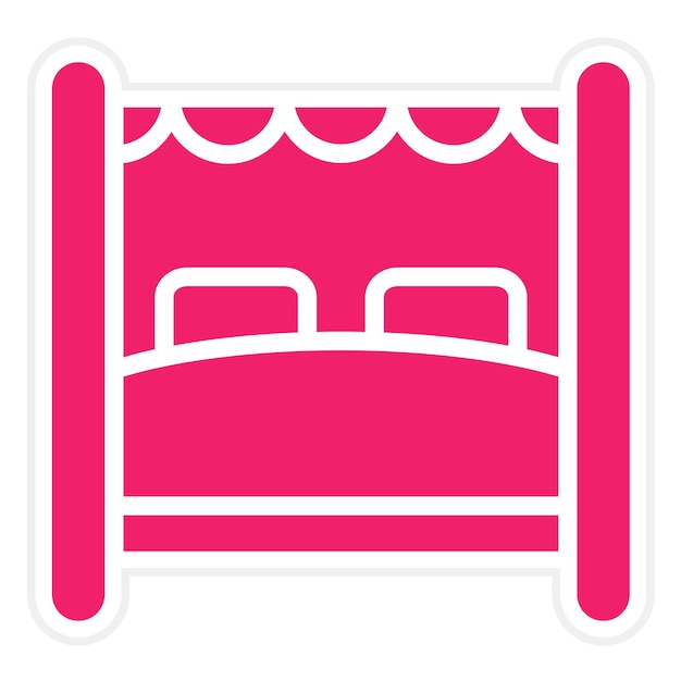 Diseño vectorial Estilo del icono del dosel de la cama