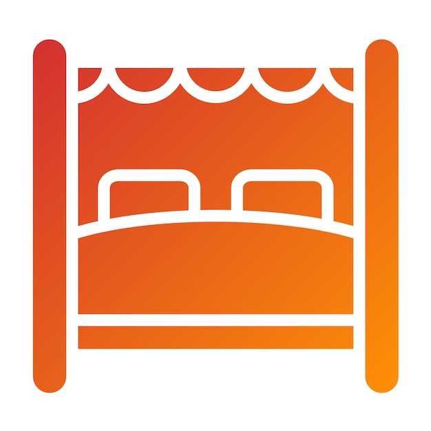 Diseño vectorial Estilo del icono del dosel de la cama