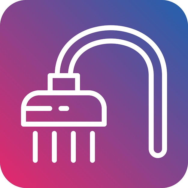 Diseño vectorial Estilo del icono de la ducha
