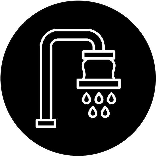 Diseño vectorial Estilo del icono de la ducha