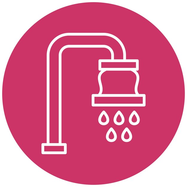 Diseño vectorial Estilo del icono de la ducha