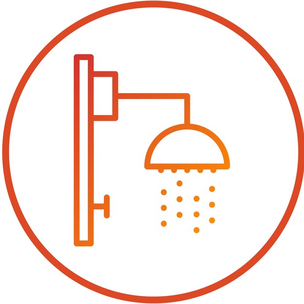 Diseño vectorial Estilo del icono de la ducha