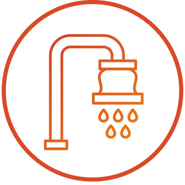Diseño vectorial Estilo del icono de la ducha