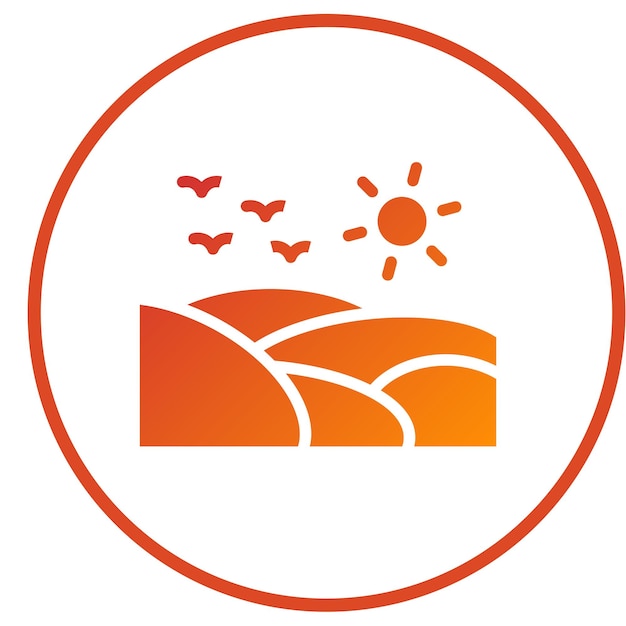 Diseño vectorial Estilo del icono de la duna de arena