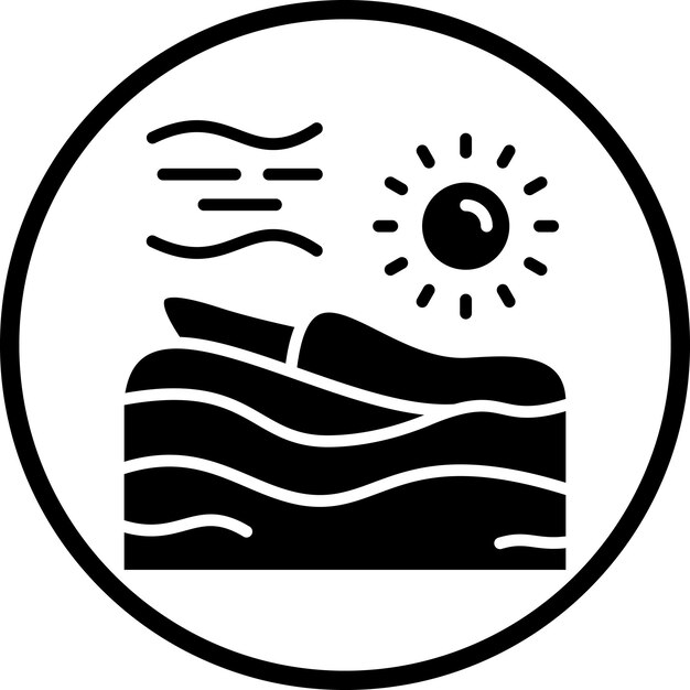 Diseño vectorial Estilo del icono de la duna