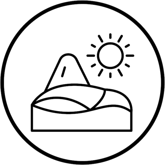 Diseño vectorial Estilo del icono de la duna
