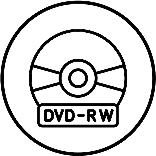 Diseño vectorial del estilo del icono DVDRW