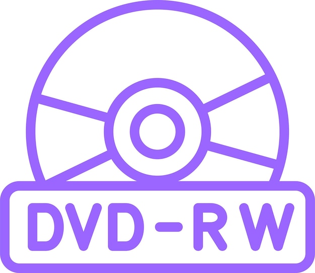 Diseño vectorial del estilo del icono DVDRW