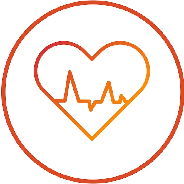 Diseño vectorial Estilo del icono del ECG del corazón