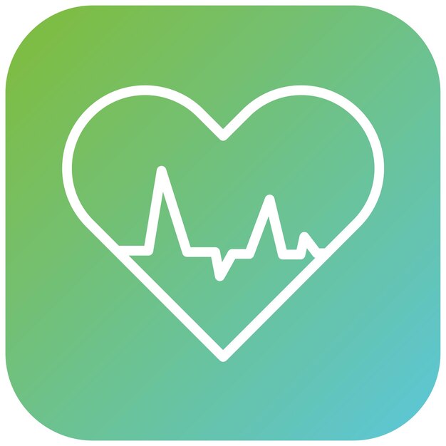 Diseño vectorial Estilo del icono del ECG del corazón