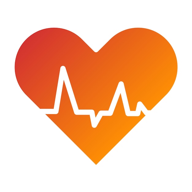 Diseño vectorial Estilo del icono del ECG del corazón