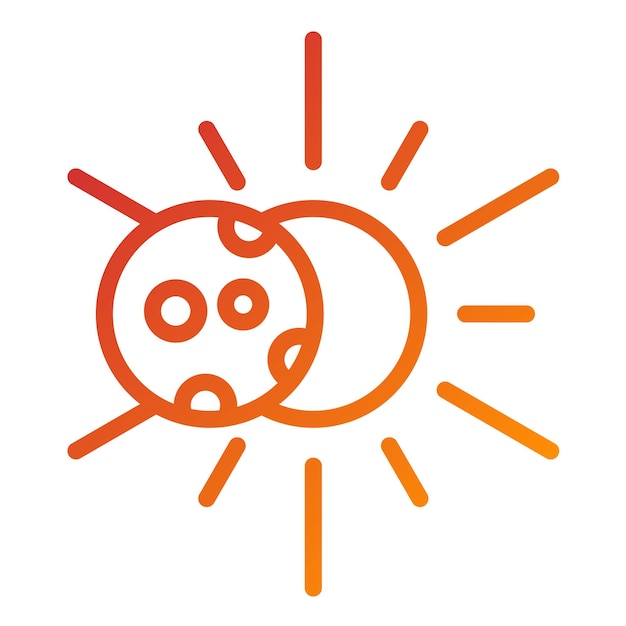 Diseño vectorial Estilo del icono del eclipse