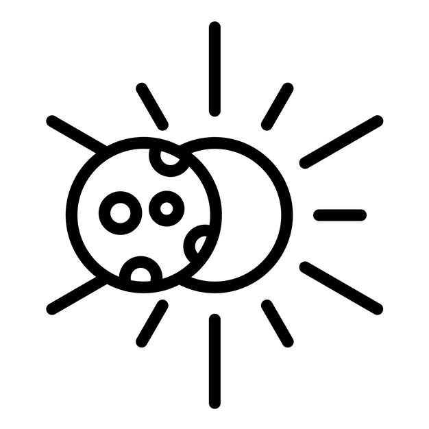 Diseño vectorial Estilo del icono del eclipse