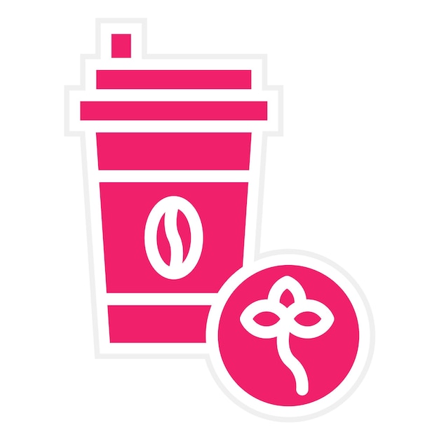 Diseño vectorial Estilo de icono de Eco Cafe