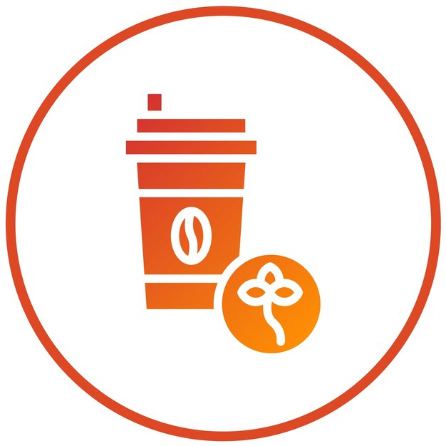 Diseño vectorial Estilo de icono de Eco Cafe