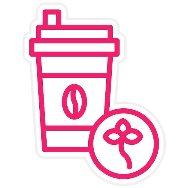 Diseño vectorial Estilo de icono de Eco Cafe