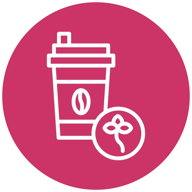 Diseño vectorial Estilo de icono de Eco Cafe