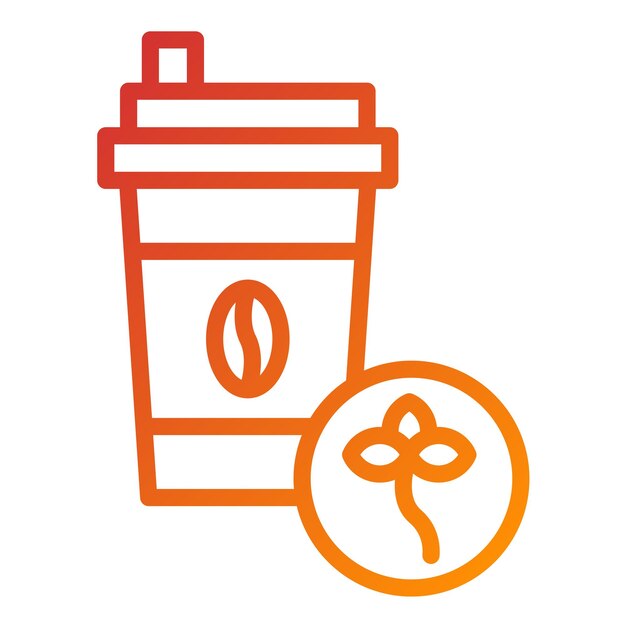 Diseño vectorial Estilo de icono de Eco Cafe