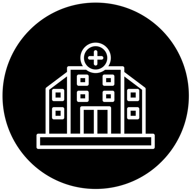 Diseño vectorial Estilo icono del edificio del hospital