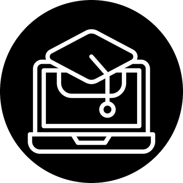 Diseño vectorial Estilo de icono de educación en línea