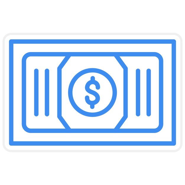 Diseño vectorial Estilo del icono de efectivo