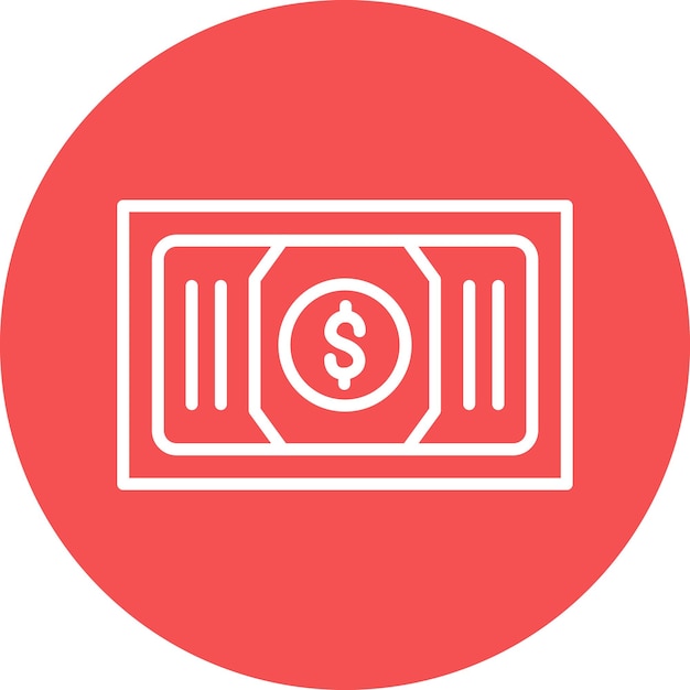 Diseño vectorial Estilo del icono de efectivo