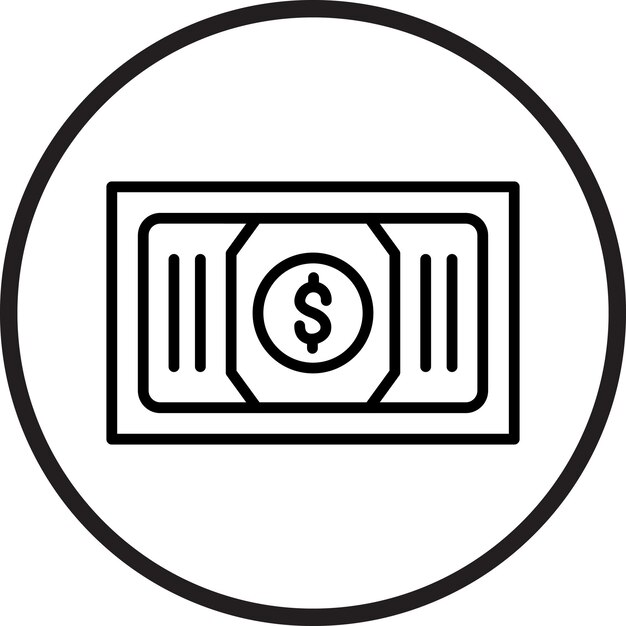 Diseño vectorial Estilo del icono de efectivo