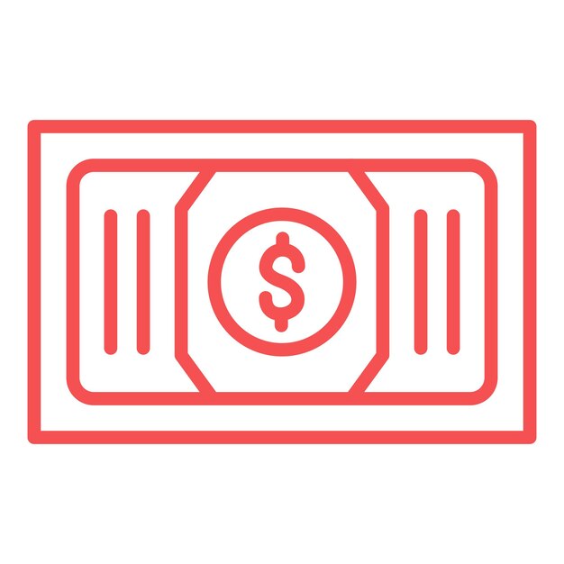 Diseño vectorial Estilo del icono de efectivo