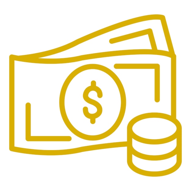 Diseño vectorial Estilo del icono de efectivo