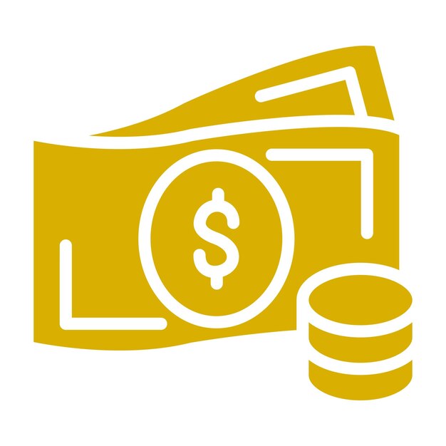 Diseño vectorial Estilo del icono de efectivo