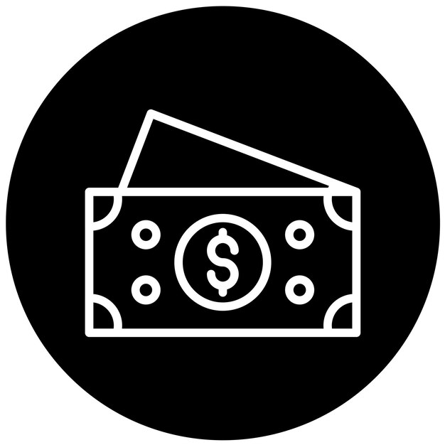 Diseño vectorial Estilo del icono de efectivo