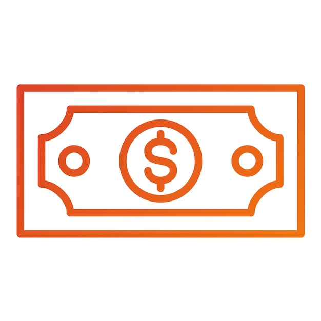 Diseño vectorial Estilo del icono de efectivo