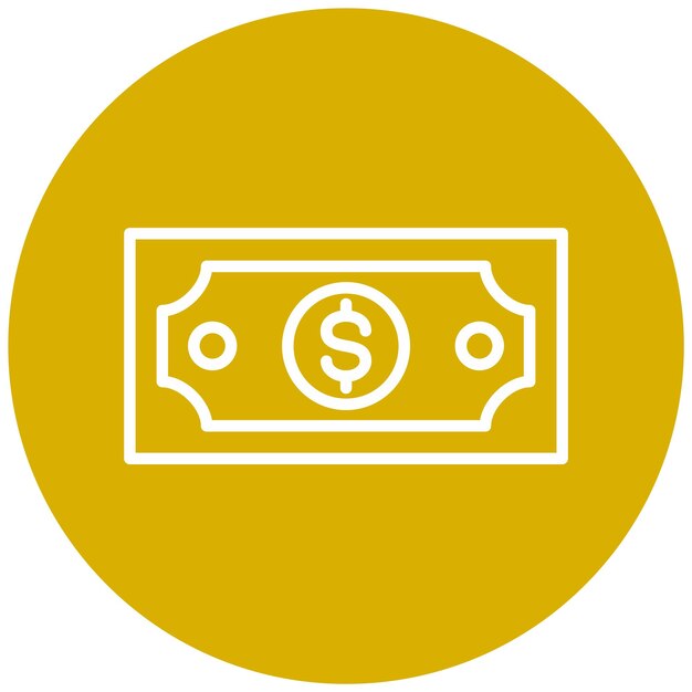Diseño vectorial Estilo del icono de efectivo