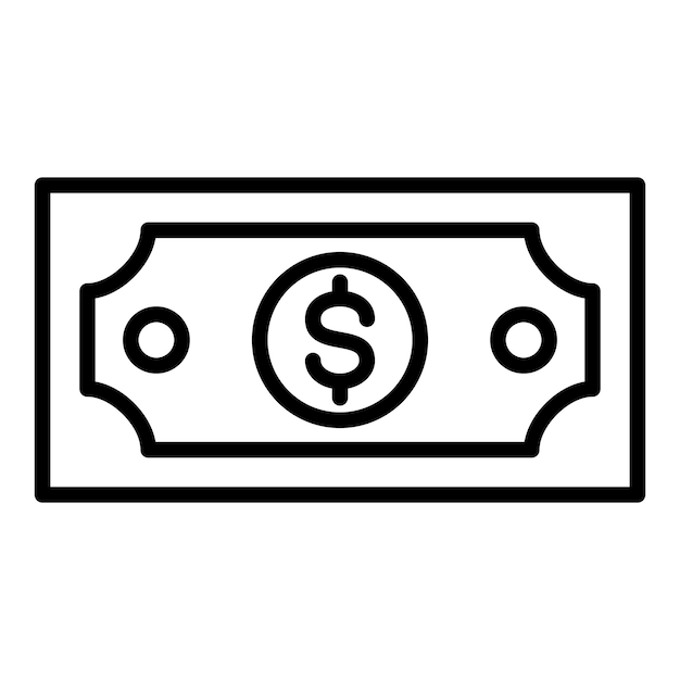 Diseño vectorial Estilo del icono de efectivo