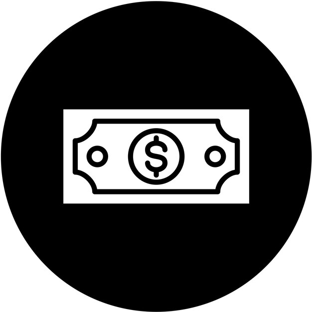 Diseño vectorial Estilo del icono de efectivo